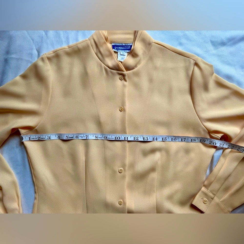Vintage Pendleton Portland Oregon Solid yellow Button Down Blouse Size 8‎ - Picture 13 of 15